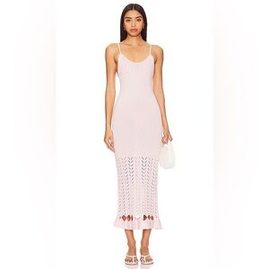 Peixoto Pale Pink Knit Midi Dress